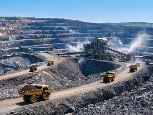 Open pit mine loading area